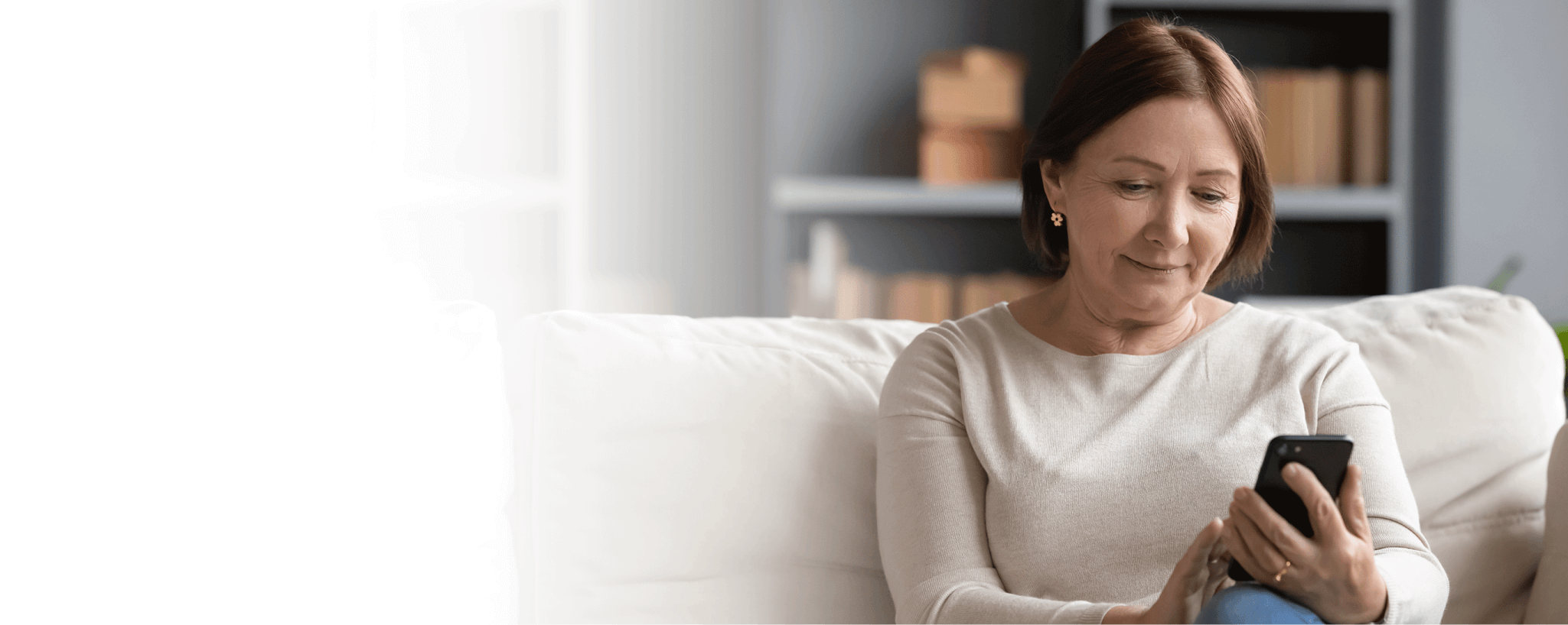 a woman using her phone