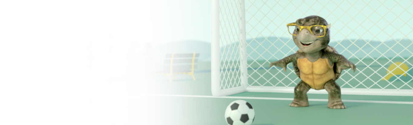 Ted The Tortoise Playing Soccer