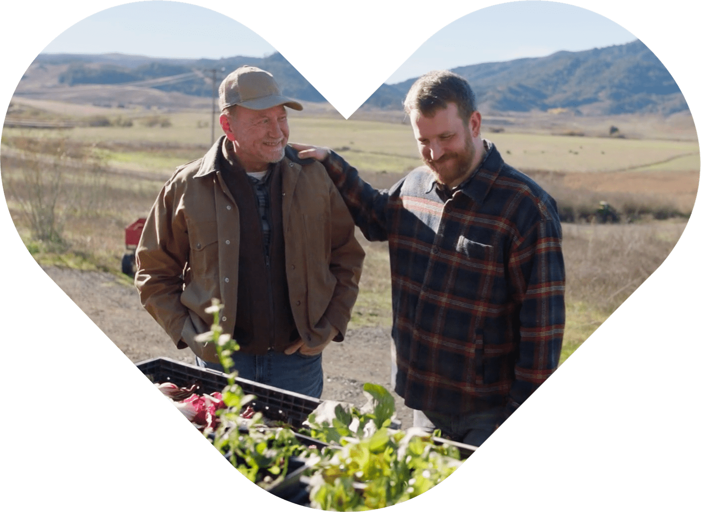 Two Happy Men Stood Together Outside