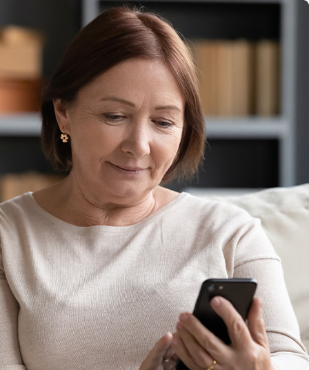 woman using her phone